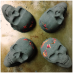 4 black skull bath bombs